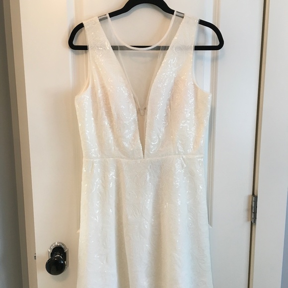 BCBG sequin white evening dress - Picture 1 of 7